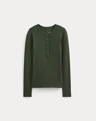 The Luxe Rib Henley | Dark Forest
