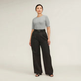 The Short-Sleeve Crew Neck Bodysuit | Heathered Grey | Thong