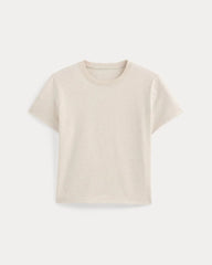 The Box-Cut Tee in Essential Cotton | Heathered Oats | No Pocket