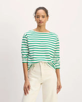 The Mariner Tee | Bone / Grass Green