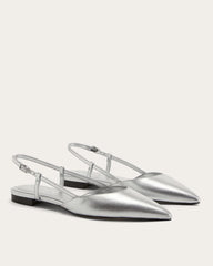 The Studio Slingback Flat | Silver