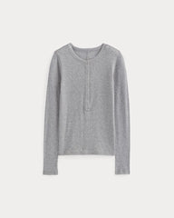 The Luxe Rib Henley | Heathered Grey