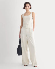 Square Tank in Stretch Linen | Birch