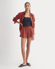 Flowy Short in Linen | Henna Red