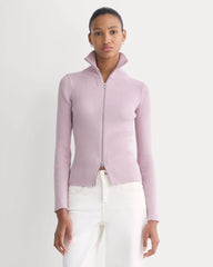 Full-Zip Ribbed Jacket in Everyday Cotton | Burnished Lilac