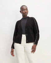 The Good Merino Wool Cardigan | Black / Buttermilk