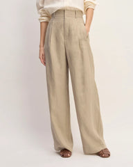 The Linen Way-High® Drape Pant | Trench Coat Khaki