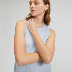 The Organic Cotton Waffle Tank Dress | Heathered Periwinkle