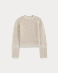 Open Knit Long-Sleeve Crew in Everyday Cotton | Canvas