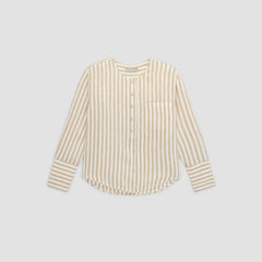 The Linen Popover Shirt | Bone / Caramel