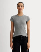 The Cozy Rib Tee | Mid Heather Grey