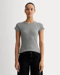 The Cozy Rib Tee | Mid Heather Grey