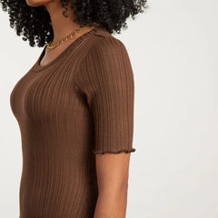 The Open Back Rib Dress | Espresso