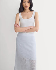 Lace-Knit Midi Skirt | Skywriting