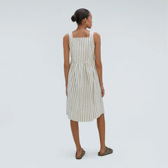 The Seersucker Midi Dress | Nutria / Off-White