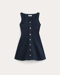 Denim Button-Front Mini Dress | Tungsten Rinse