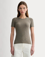 The Luxe Rib Crew | Heathered Fatigue