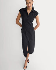 Muscle Shirtdress in Lightweight Cotton | Black