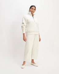 The ReTrack Half-Zip Sweatshirt | Bone