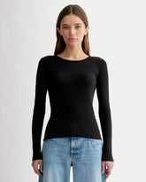 The Luxe Rib Long-Sleeve Crew | Black
