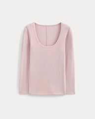 Luxe Rib Deep U-Neck Top | Burnished Lilac