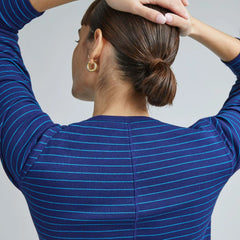 The Pima Micro-Rib Long-Sleeve Crew | Ocean Cavern / Horizon Blue