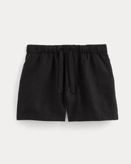 The Drawstring Boxer Short in Linen | Black