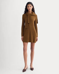 Cashmere Long-Sleeve Mini Dress | Heathered Toffee
