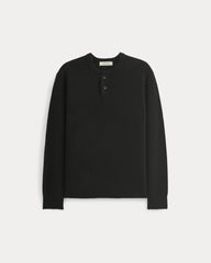 Henley in Wool Cashmere | Black