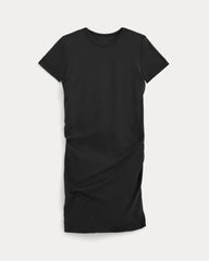 Twisted Short-Sleeve Crew Dress | Black