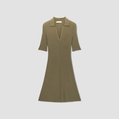 The Ribbed Short-Sleeve Polo Dress | Kalamata
