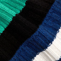 The Cashmere Beanie | Bright Navy Multi Stripe
