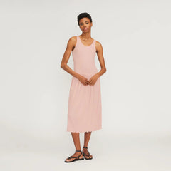 The Rib Soft Knit Scoop-Neck Dress | Petal Pink