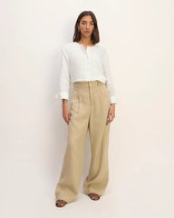 The Popover Shirt in Linen | White