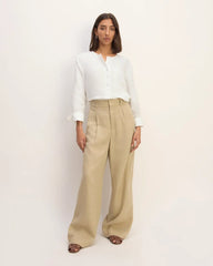 The Popover Shirt in Linen | White