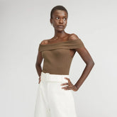 The Ribbed Cotton Off-The-Shoulder Top | Toasted Coconut