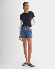 Way-High® A-Line Denim Short | Ocean