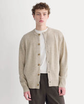 Luxe Merino Crew Cardigan | Heather Gravel