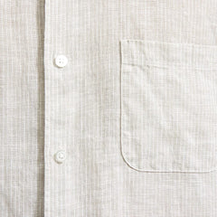 The Classic Short-Sleeve Shirt in Linen | Stone / White Stripe