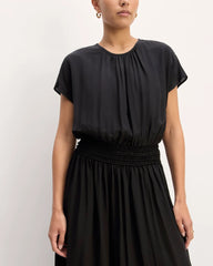 The Gathered Midi Dress | Black
