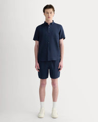 The Classic Short-Sleeve Shirt in Linen | Navy