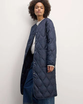 The Long Quilted Liner | Navy