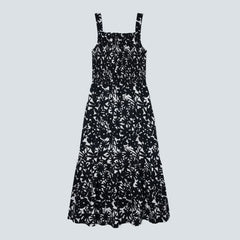 The Smock Dress | Black / Canvas Floral