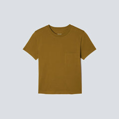 The Box-Cut Tee in Essential Cotton | Tapenade | Pocket