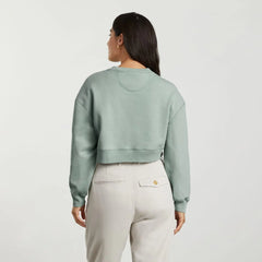 The Organic Cotton Cropped Crew | White Sage