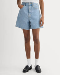 The A-Line Denim Short | Light Indigo