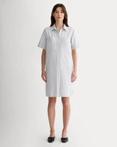 The Oxford Short-Sleeve Shirt Dress | Charcoal / White