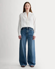 The Henley Shirt in Linen | White