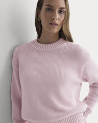 Oversized Cocoon Crew in Elevated Cotton | Burnished Lilac