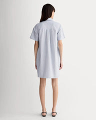 The Oxford Short-Sleeve Shirt Dress | Bone / Mazarine Blue